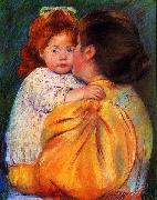 Mary Cassatt Maternal Kiss painting